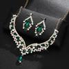 2Pcs/set Crystal Bridal Necklaces Earrings Elegant Necklace Earrings Set  Banquet