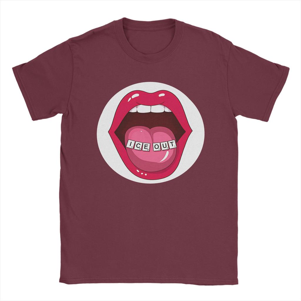 Ice out Lip Unisex T Shirt  Fun Tees Short Sleeve Crew Neck TShirt Pure Cotton XL XL XL Tops