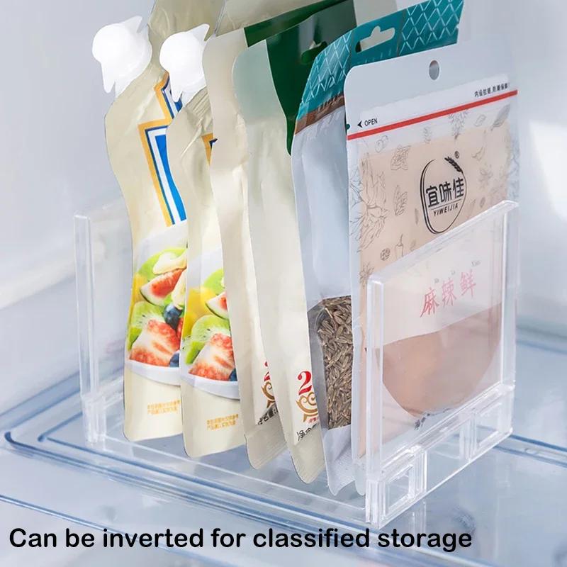 Transparent Refrigerator Storage Rack Layered Separator Shelves Fridge Organizers Desktop Stand Save Space Kitchen Accessories