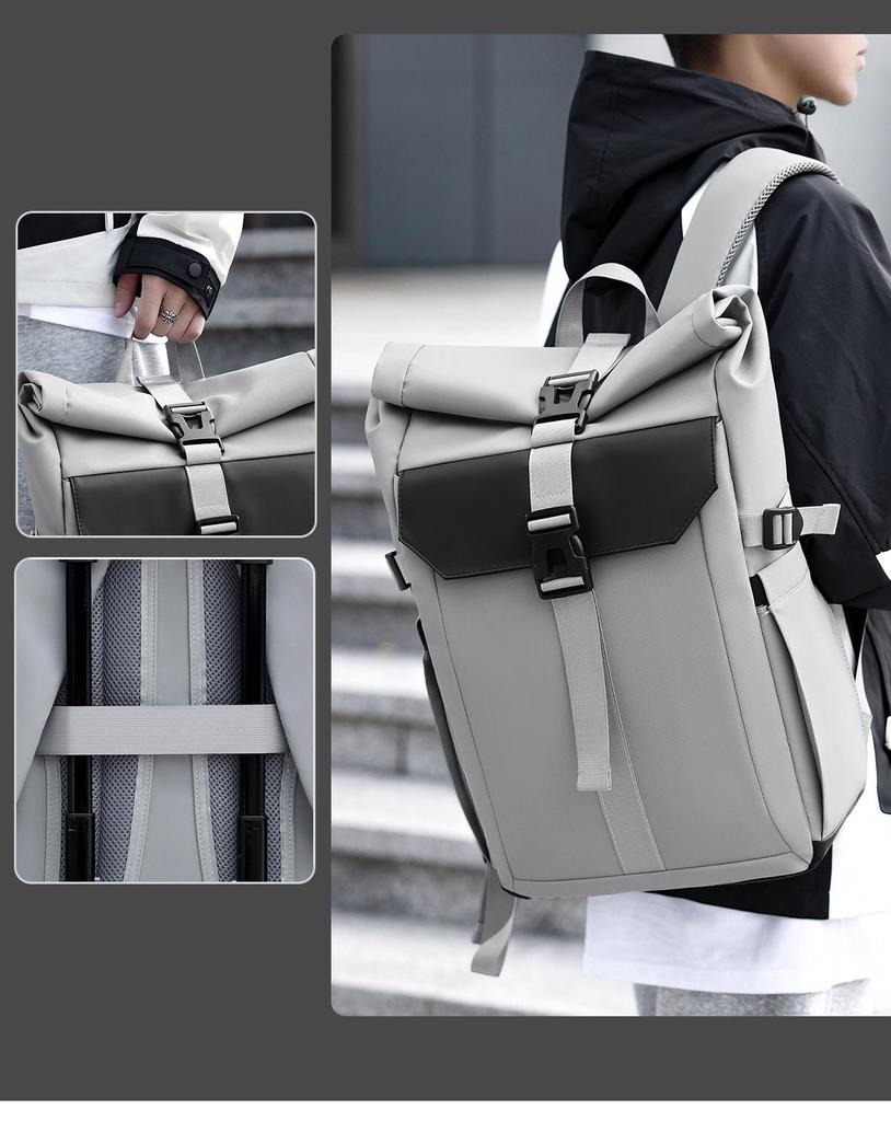 Мужской рюкзак-роллтоп большой вместимости с водоотталкивающей пропиткой для поездок и использования на открытом воздухе