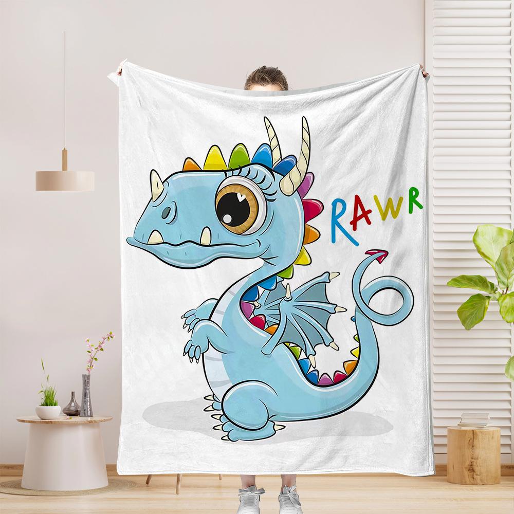 Cartoon Element Series Printed Blanket for Sofa Bed Travel Camping Living Room Office Conditioning Blanket for All Seasons Gifts
