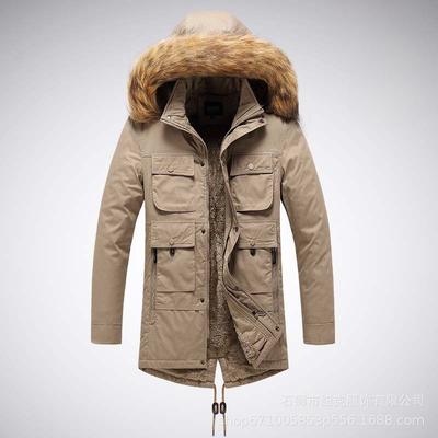 Зимнее мужское хлопковое пальто средней длины, кардиган, модное пальто с капюшоном и воротником-стойкой, хлопковое пальто, куртка, мужская одежда