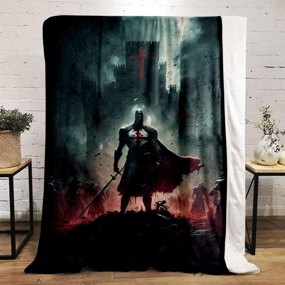 Crusader Knight Castle Blanket Printed Blanket for Living Room Bed Couch lunch break Soft Cozy Blanket for Friend's festival Gift