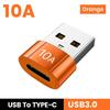 Адаптер USB 3.0 to Type C OTG для Samsung Xiaomi MacBook, разъем для передачи данных, 10 А, кабель-конвертер USB C для быстрой зарядки
