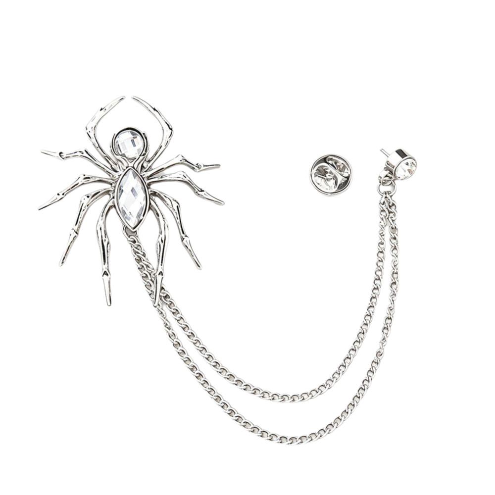 Fashion Versatile Spider Brooch Exaggerated Design Zircon Brooches Shirt Collar