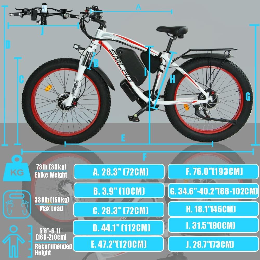 SMLRO Top Selling XDC600 Pro 21 Speed Electric Bicycle 48V 2000W Dual Motor 22.4AH Fat Mountain City E-bike 26" Ebike