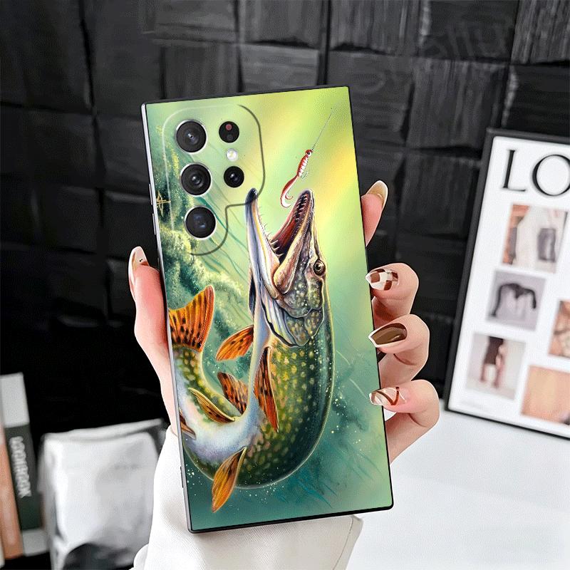 Рыболовная удочка для карпа Мягкий чехол для телефона для Samsung Galaxy S26 S25 Edge S24 Ultra S23 Plus S22 S21 FE S20 Черная задняя крышка