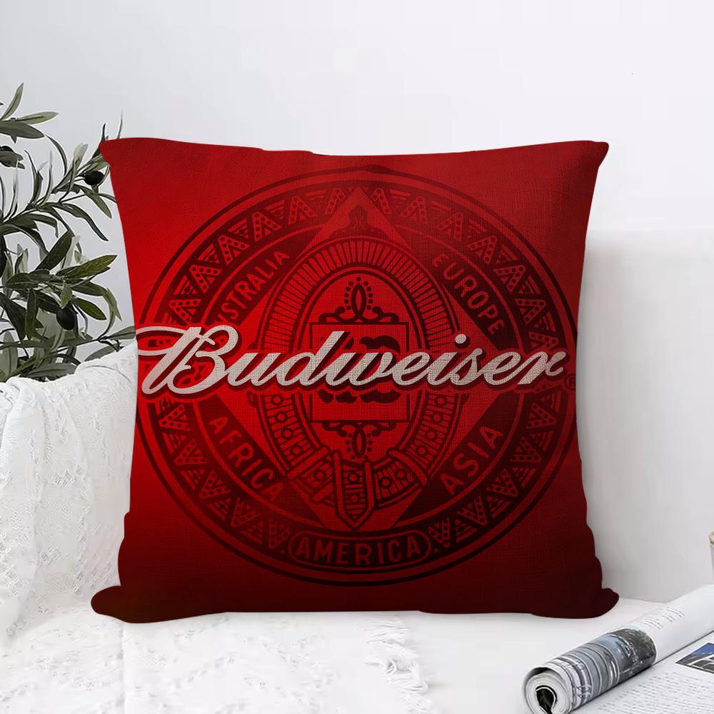 Горячая наволочка Budweisers, дышащая льняная наволочка, приятная для кожи, для домашнего декора, с потайной молнией