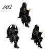 Gothic Reading Corner Accessory Dark Fantasy Figure, Skeleton Book Statue, Academy Bookshelf Ornament Home Decor for Library Office Study Room