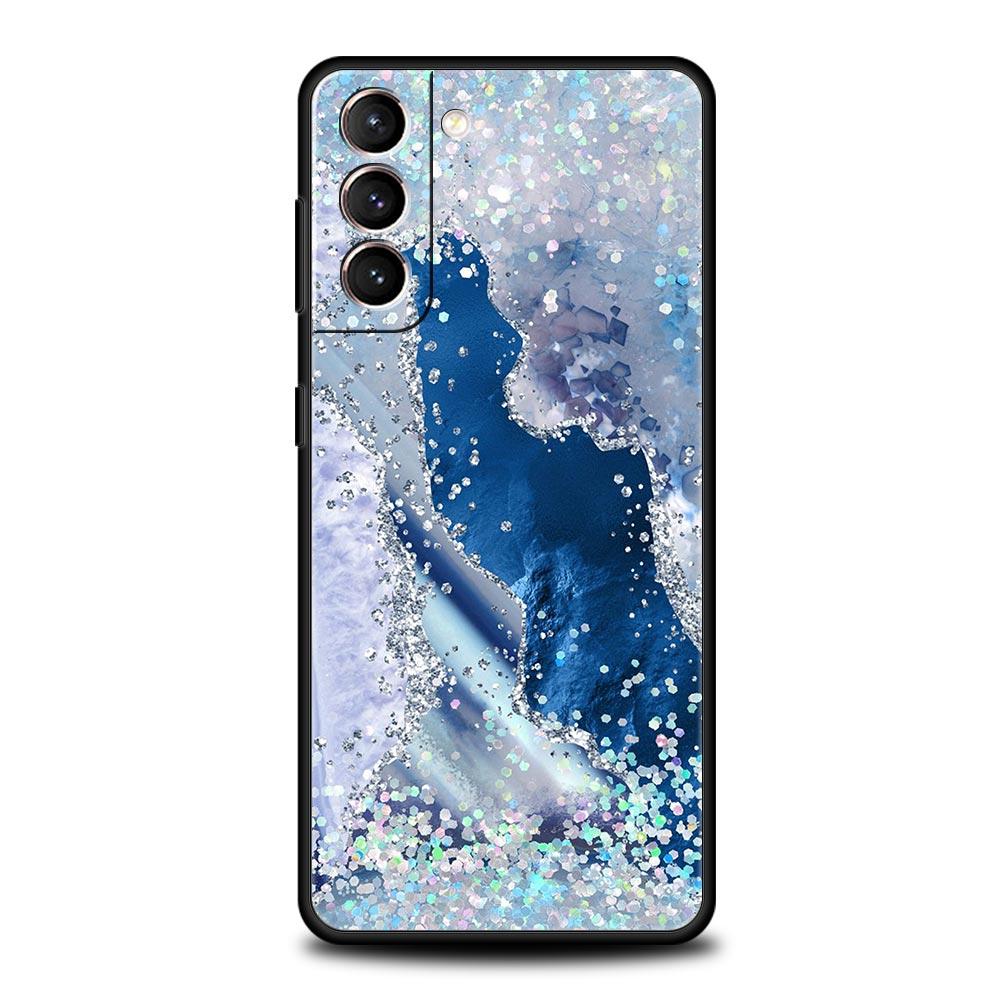 Радужный блестящий агатовый мраморный художественный чехол для телефона для Samsung Galaxy S23 S22 S21 S20 FE Ultra 5G S10 S10E S9 S8 Plus 10 20, мягкий чехол