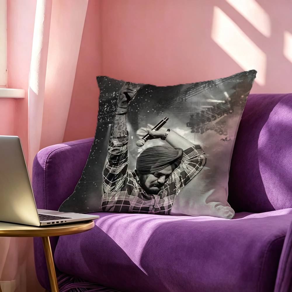 SINGER Sidhu Moose Wala Square DoubleSided printed Pillow Case Bedroom Bedside Pillow Sofa Cushion Cover