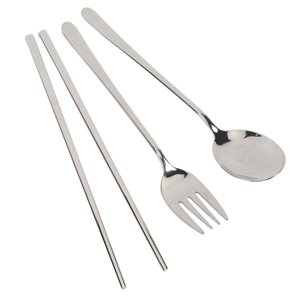 Портативная посуда с ящиком для хранения, ложка, вилка, палочки для еды из нержавеющей стали 304, многоразовый набор столовых приборов