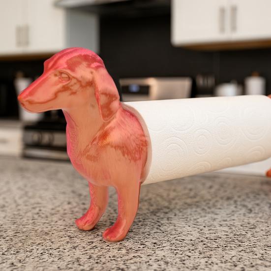 Держатель для бумажных полотенец такса 3D-печатный держатель для туалетной бумаги Сельский съемный держатель для рулона бумаги для любителей собак Декор для ванной комнаты кухонной столешницы