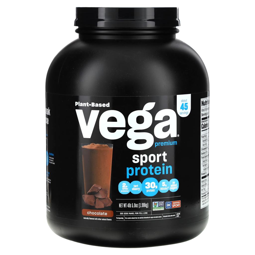 Vega Sport, Plant-Based Premium Protein, Chocolate, 4 Lb 5.9 Oz (1.98 Kg)