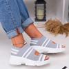 New Women Sandals 2024 High Heels Platform Women Shoes Summer Casual Female Sneakers Knitting Slip On Peep Toe Women Sandals