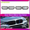 For BMW F15 F16 X5 X6 F85 F86 2014-2018 Front Bumper Kidney Racing Grille Glossy Black Car Double Slat Grill