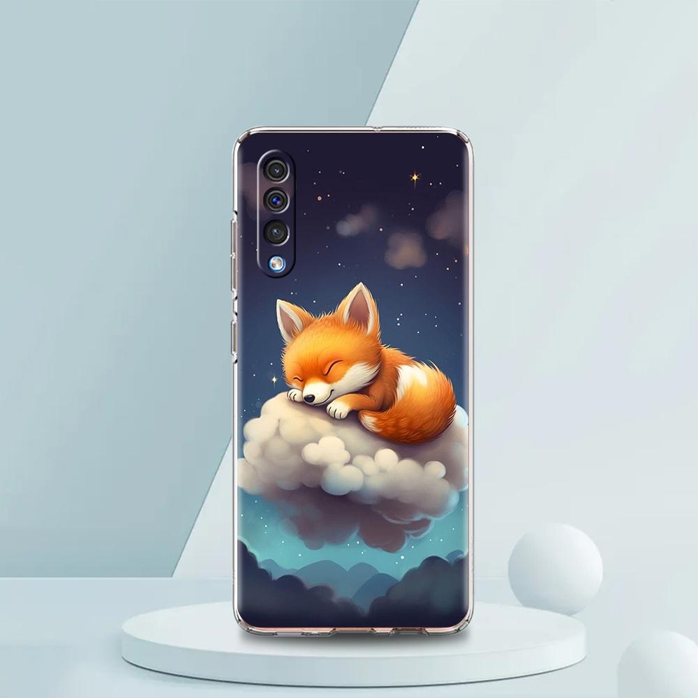 Милый Животный Лис Прозрачный Чехол для Телефона для Samsung Galaxy A16 A14 A12 A22 A24 A42 A03S A06 A50 A70 A20 A30 A40 Мягкий ТПУ Чехол
