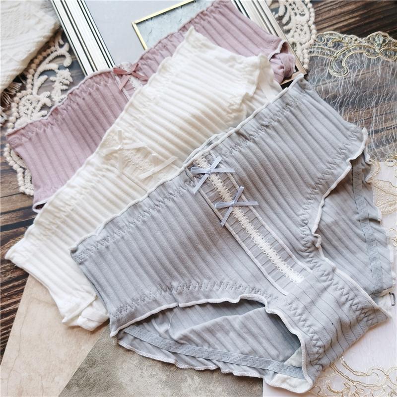 Cute and Comfortable Bow Cotton Wrap Hip Low-rise Panties for Women