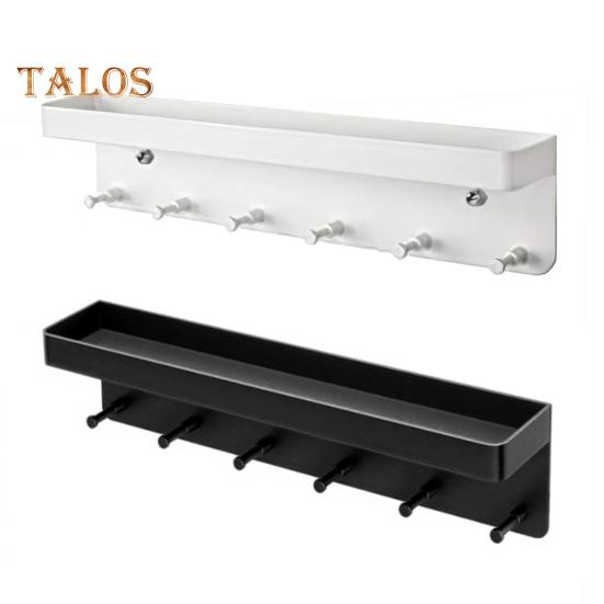 Kitchen Storage Rack Organizer with Hooks Easy To Install No-Drill Wall-Mounted Organizer Kitchen Utensil Holder with Shelf