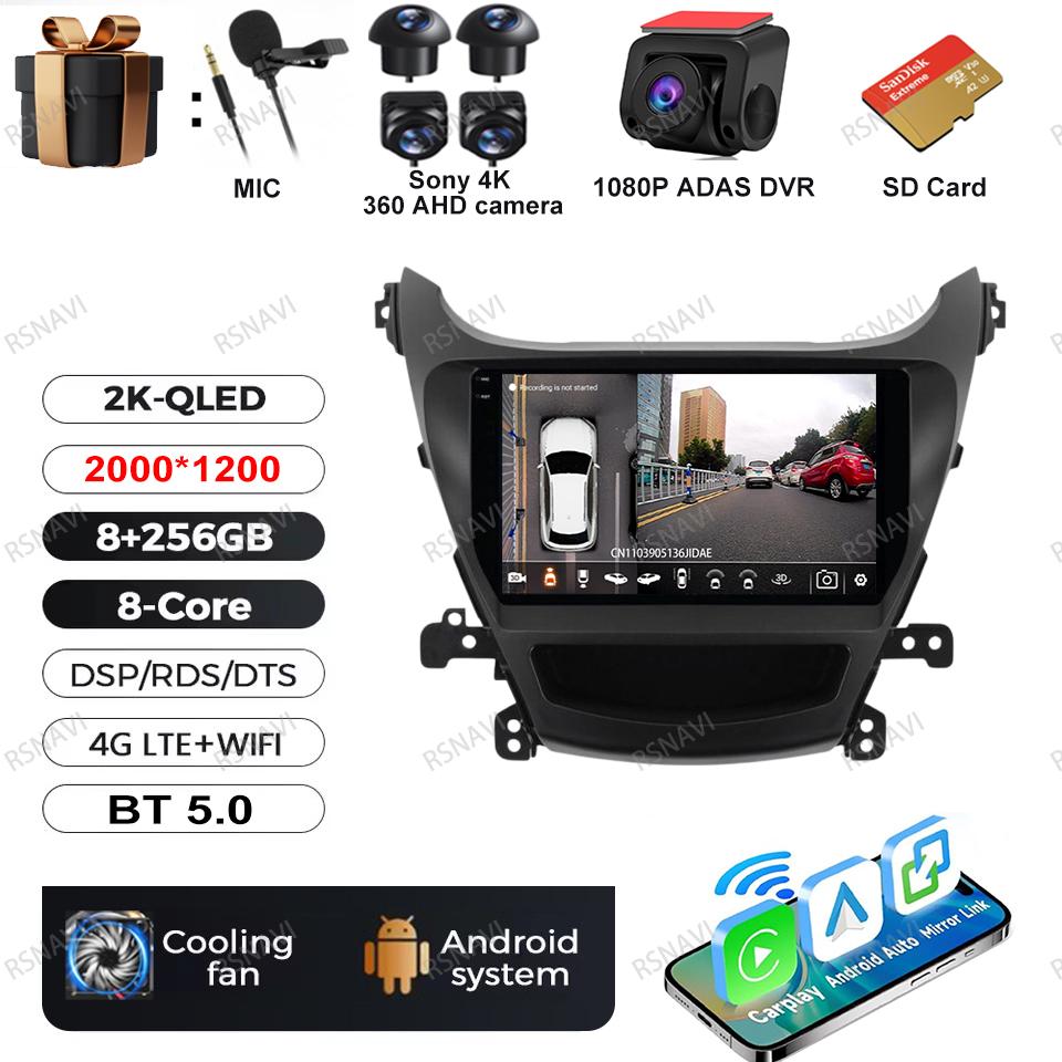 Android 16 Car Radio For Hyundai Elantra Avante MD I35 2011-2016 Multimedia Video Player Audio Auto Autoradio GPS 5G WIFI 4G LTE