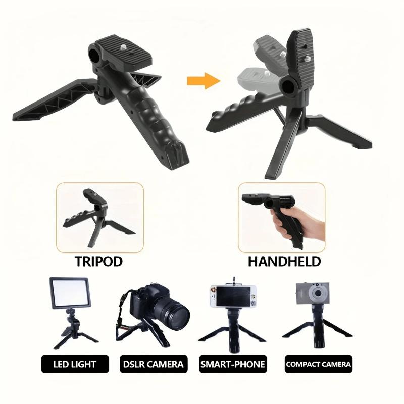 6-in-1 Vlog Phone Video Kit LED Light Microphone Tripod Handheld Gimbal Tripod for Phone Holder Stabilizer with LED Fill Light