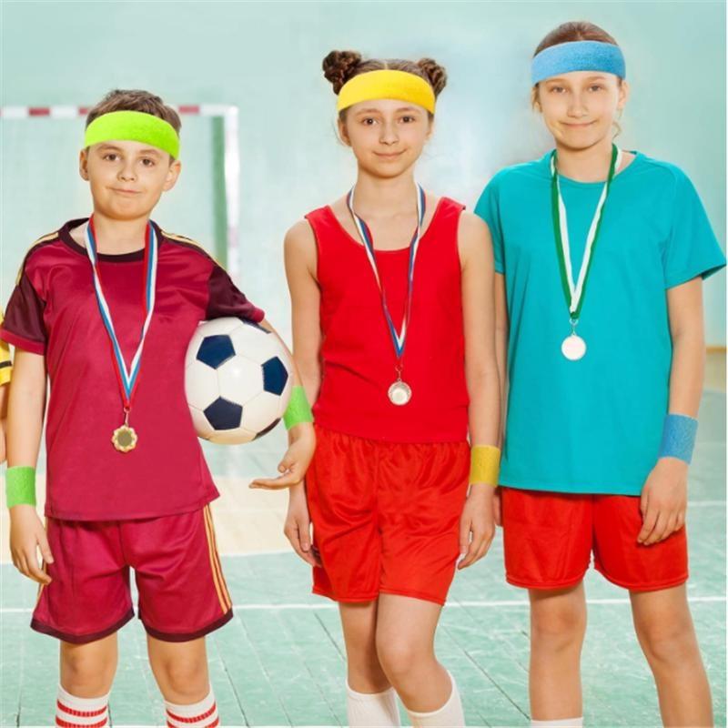 Sports Headband and Wrist Strap 3-piece Set, Sports Football Sweat Absorber, Girl's Headband and Wrist Sweatband