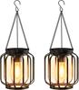 1/2/4PC Solar Powered Lantern Outdoor Solar Hanging Light with Hook Warm White Waterproof Solar Garden Lamp for Yard Porch Decor