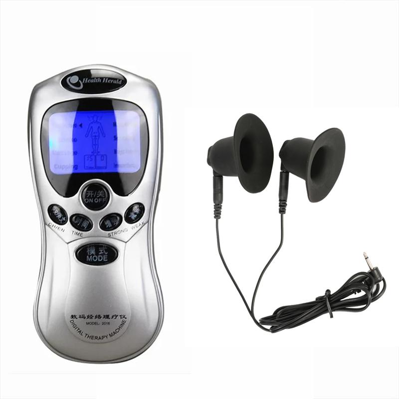 Electric Shock Pulse Nipple Sucker Enlarger Nipple Clamp Vacuum Stimulate Breast Enlarger SM Adult Orgasm Sex Toys For Women Gay