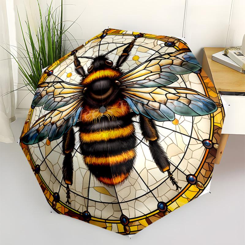 Bee Magic Garden Portable Automatic Umbrella Compact & Durable 8-Rib Design Lightweight Travel Essential Outdoor Accessory Birthday/Christmas Gift