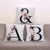 Чехол для подушки с цветочным алфавитом, подушка с монограммой, семейный наволочка, персонализированные наволочки, домашний декор 45x45