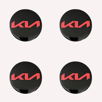 AABJC1 4pcs 56mm Car Aluminum Wheel Stickers for Kia Carnival Niro EV9 K8 Forte Cerato Sportage Ray EV Telluride Wheel Center Stickers