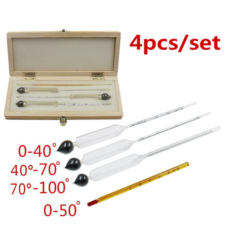 0-100% спиртометры с термометром, профессиональный точный измеритель концентрации для домашнего пивоварения