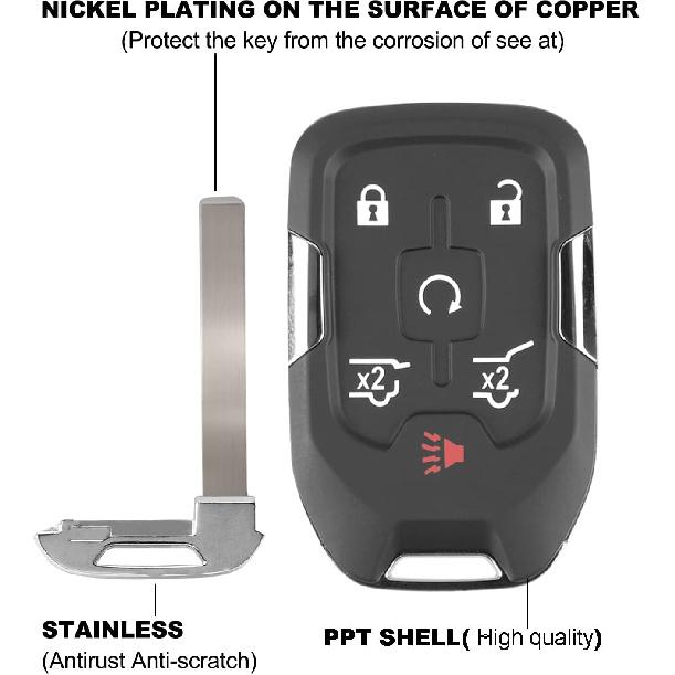 Самопрограммируемый Заменитель Смарт-ключа с Бесконтактным Доступом для 2015 2016 2017 2018   Chevy Suburban Tahoe GMC Yukon (FCC:HYQ1AA) 1 шт