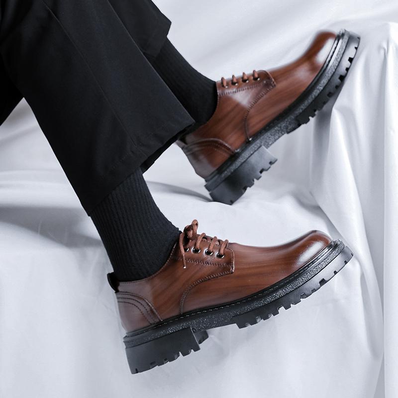Модные, горячо продаваемые, повседневные, деловые мужские кожаные туфли, модные дерби, дизайн в британском стиле, для вечеринок, черные, коричневые, высококачественные туфли