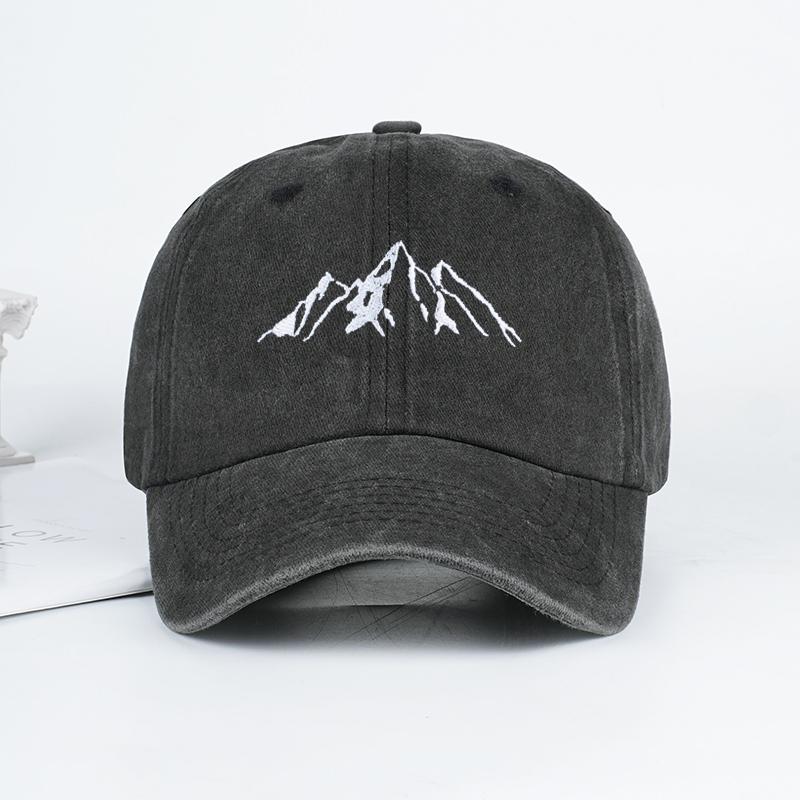 MLFO Embroidered Mountain Washed Baseball Cap Spring Casual Cap Outdoor Sun Hat Fishing Cap Adjustable Unisex