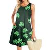 Summer Dresses For Women Beach Boho Sleeveless St. Patrick's Day  Printing Flowy Pocket Tshirt Tank Sundresses