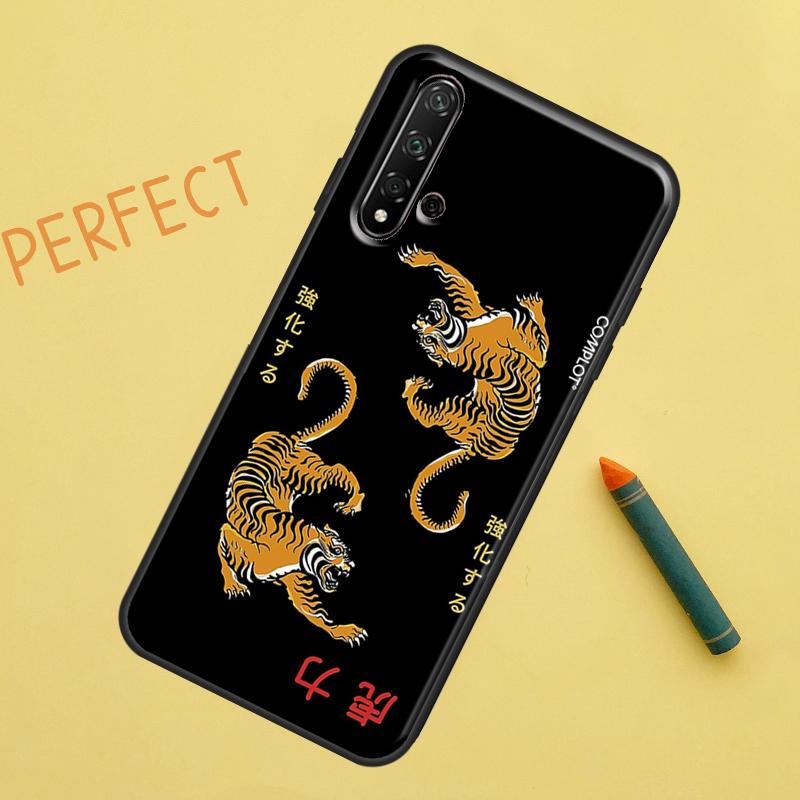 Тигр Красное Солнце Японское Искусство Для Huawei Nova 5T 9 10 SE 7i 8i 11i 12i Y60 Y61 Y70 Y72 Y73 Y90 Y91 P20 P30 P40 Lite Чехол