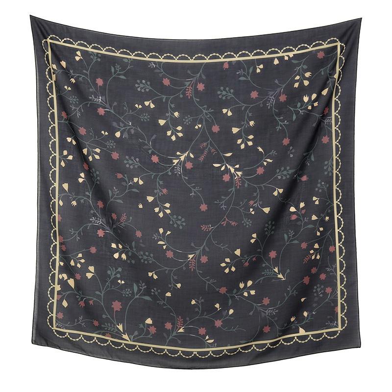 Autumn and Winter Hot-selling New Floral Printing Large-size Square Scarf Women's Popular Malay Women's Headscarf