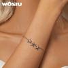 WOSTU 925 Sterling Silver Blue Opal Starfish Chain Bracelet For Women Cute Ocean Animal Adjustable Link Girl Party Birthday Gift