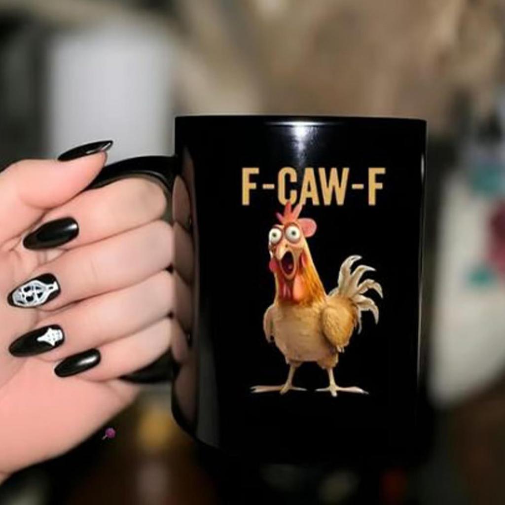 Керамические кружки для кофе 11 унций F-Caw-F с петухом, с ручкой, кружки с кричащим петухом для мамы, сестры, друзей, коллег, декор для дома