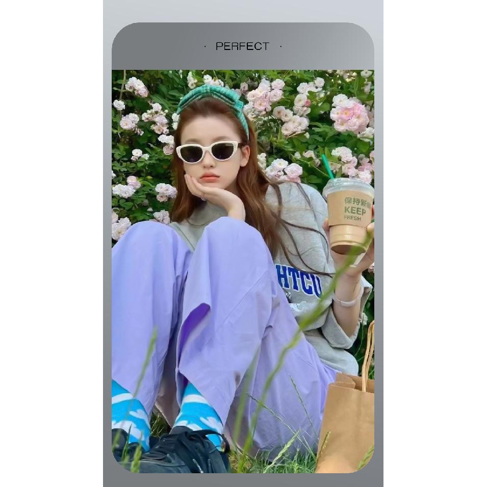 New Wang Jiayi style acetate black and white cat-eye sunglasses Fakme Sunglasses for men and women with UV protection redzons