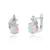 Colorful Natural Ethiopia Opal Gemstone Earrings 925 Sterling Silver Elegant Birthday Gift for Women and Girls