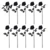 Centerpiece Floral Decor Realistic Silk Black Roses with Long Stems for Wedding Centerpieces, Halloween Home Decor, Artificial Faux Arrangements