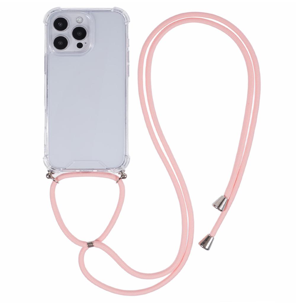 Для iPhone 16 Pro Чехол Усиленные 4 угла Акрил+ТПУ Чехол для телефона с регулируемым шнурком