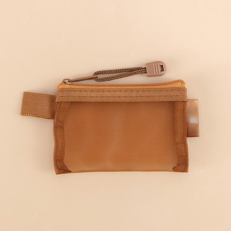 Transparent Nylon Mesh Pencil Pouch Toiletry Carry Pouch Portable Organizer Sticker Tape Accessories