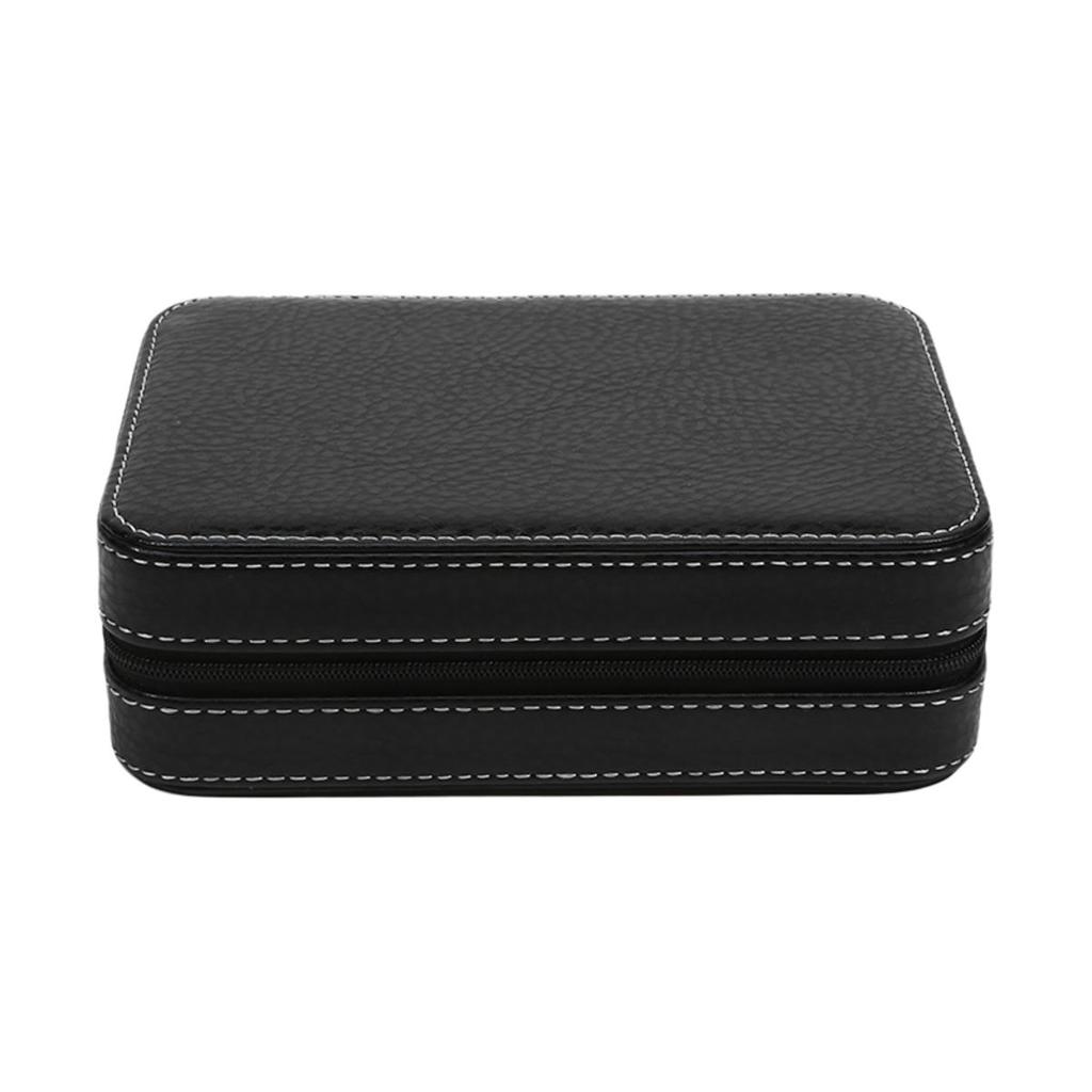 Slots Embedded Portable Travel Storage Bag For Watch/Daily Necessities Storage Box Leather Zipper Watch Box