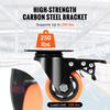 VEVOR Caster Wheels, 7.6 cm Swivel Plate Casters, Set of 4, with Security A/B Locking No Noise PVC Wheels
