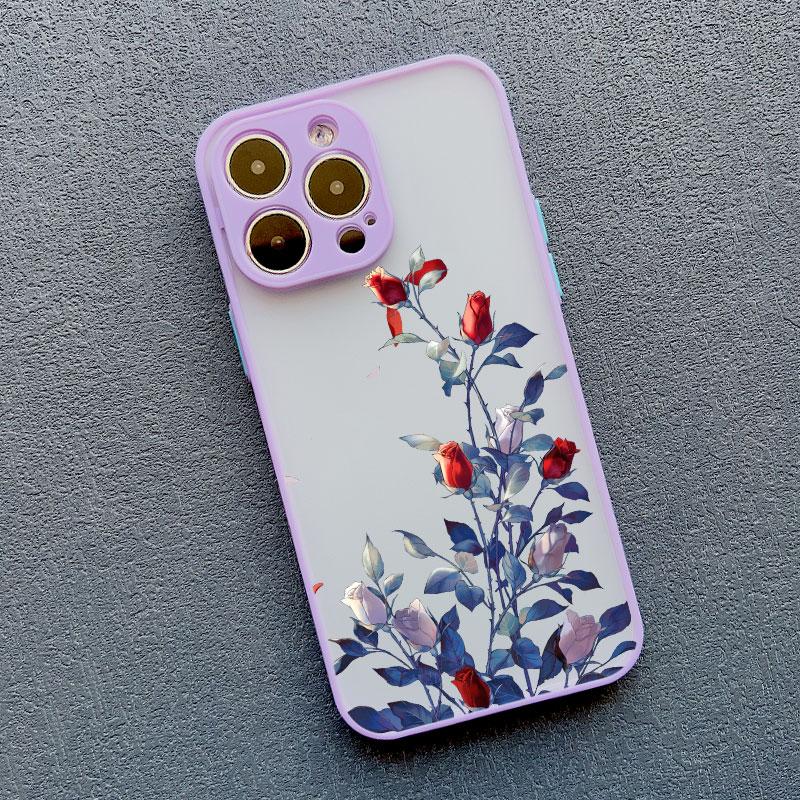 Чехол для телефона с цветком розы для iPhone 11 Чехол iPhone 15 14 Pro Max 11 12 13 Pro Max Mini XR XS X 7 8 14 15 Plus SE2 Ударопрочный чехол