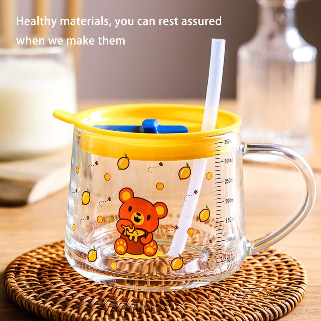 Милая чашка для воды, переносная, с рисунком животных, для детей, сменная, масштабированная, для общежития, кружка для молока, кофе, завтрака, соломенная кружка, посуда для напитков
