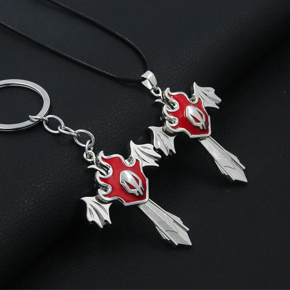 Anime BLEACH Kurosaki Ichigo False Mask Cosplay Necklace Keychain Grimmjow Necklace Cosplay Accessories Man Woman Jewelry Gifts
